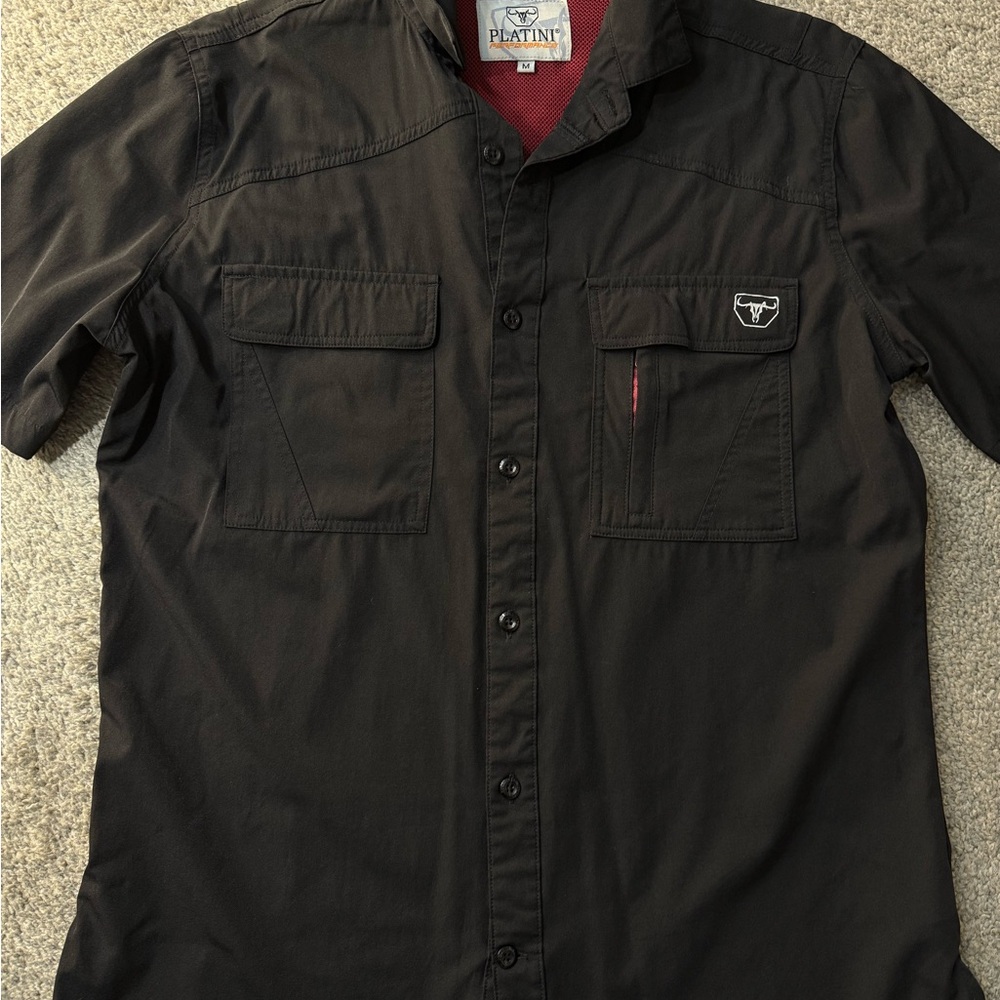 Men's Black fishing shirt Short Sleeve Shirt